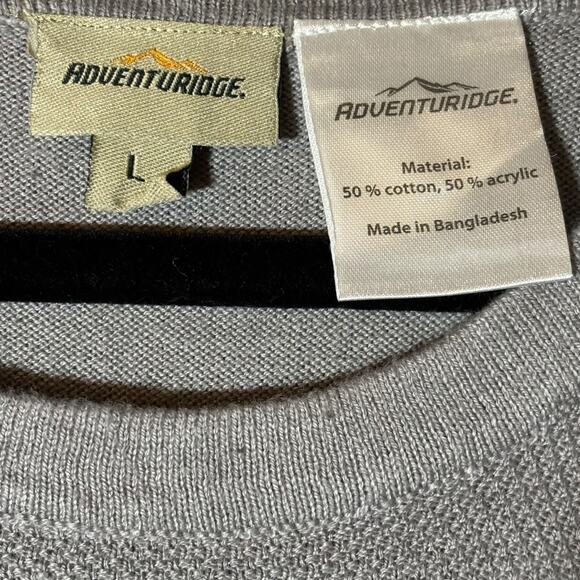 Adventuridge Men’s Gray Melange Casual Long Sleeve Pullover-Size Large - Picture 4 of 4